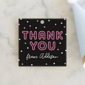 "Dance Party" - Children's Birthday Party Favor Tags in Raspberry by Kelly Nasuta - Front