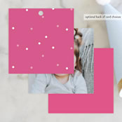 "Dance Party" - Children's Birthday Party Favor Tags in Raspberry by Kelly Nasuta - Back of Card Options
