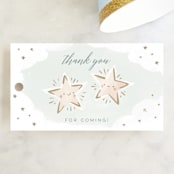 "Birthday Stars" - Children's Birthday Party Favor Tags in Sky by Lori Wemple - Front