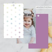 "Balloon Arch" - Children's Birthday Party Favor Tags in Rainbow by Robert and Stella - Back of Card Options