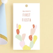 "First Fiesta" - Children's Birthday Party Favor Tags in Multi Bright by Julie Murray - Front