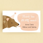 "Little Bear" - Children's Birthday Party Favor Tags in Peach by Just Eleanor - Front
