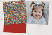 "sprinkles" - Children's Birthday Party Favor Tags in Vanilla by Jessie Steury - Back of Card Options