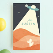 "Roswell" - Children's Birthday Party Favor Tags in Dessert by Gwen Bedat - Front