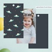 "Roswell" - Children's Birthday Party Favor Tags in Dessert by Gwen Bedat - Back of Card Options