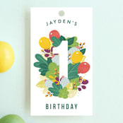 "Colorful Cactus Party" - Children's Birthday Party Favor Tags in Grass by Shannon Chen of Four Wet Feet Studio - Front