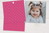 "Let's go glamping" - Children's Birthday Party Favor Tags in Fushcia by Karidy Walker - Back of Card Options