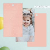 "Llama Piñata" - Children's Birthday Party Favor Tags in Strawberry by Jennifer Lew - Back of Card Options