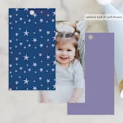 "PJ Party" - Children's Birthday Party Favor Tags in Midnight by Stellax Creative - Back of Card Options