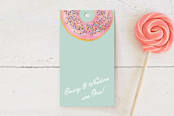 "Everyone Loves Donuts" - Children's Birthday Party Favor Tags in Neptune by Kerry Doyle - Front