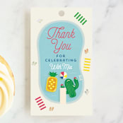 "Pool Party" - Children's Birthday Party Favor Tags in Pineapple by Erica Krystek - Front