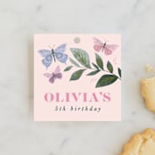 "butterfly kisses" - Children's Birthday Party Favor Tags in Petal by Karidy Walker - Front