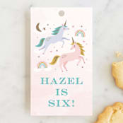"magical unicorns" - Children's Birthday Party Favor Tags in Cotton Candy by Karidy Walker - Front