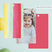 "Sparkling Rainbow" - Children's Birthday Party Favor Tags in Fruit Punch by Rebecca Durflinger - Back of Card Options