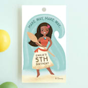"Disney's Moana Make Way, Make Way" - Children's Birthday Party Favor Tags in Shell by Itsy Belle Studio - Front