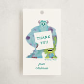 "Disney and Pixar's Monster's Inc Party" - Children's Birthday Party Favor Tags in Marshmallow by Holly Whitcomb - Front