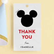 "A Disney Mickey Party" - Children's Birthday Party Favor Tags in Traditional by Pixel and Hank - Front