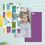 "Disney and Pixar's Monster's Inc Make Some Noise" - Children's Birthday Party Favor Tags in Lime Slime by Sarah Knight - Back of Card Options