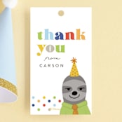 "Disney's Zootopia Friends" - Children's Birthday Party Favor Tags in Sugar by Jessie Steury - Front
