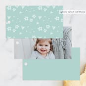 "In The Garden" - Children's Birthday Party Favor Tags in Sky by Susan Asbill - Back of Card Options
