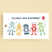 "robots" - Children's Birthday Party Favor Tags in Confetti by peetie design - Front