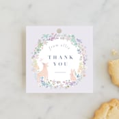 "Woodland" - Children's Birthday Party Favor Tags in Dusk by Lori Wemple - Front
