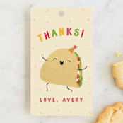 "Taco bout a party" - Children's Birthday Party Favor Tags in Tortilla by Adelyn T. - Front