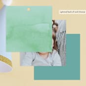 "year" - Children's Birthday Party Favor Tags in Teal by Lori Wemple - Back of Card Options