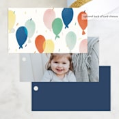 "balloon overlay" - Children's Birthday Party Favor Tags in Sea by Stephanie Hawkes - Back of Card Options