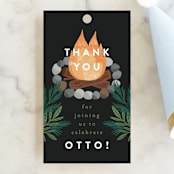"Bonfire" - Children's Birthday Party Favor Tags in Onyx by Alethea and Ruth - Front