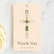 "Geometric Cross" - Children's Birthday Party Favor Tags in Serene by Pati Cascino - Front