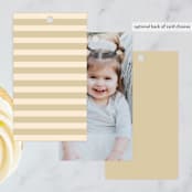 "Geometric Cross" - Children's Birthday Party Favor Tags in Serene by Pati Cascino - Back of Card Options
