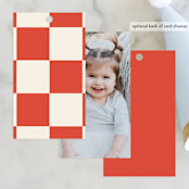 "Bold Type" - Children's Birthday Party Favor Tags in Cranberry by Baumbirdy - Back of Card Options