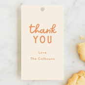 "A Little Pumpkin" - Children's Birthday Party Favor Tags in Pumpkin by Baumbirdy - Front