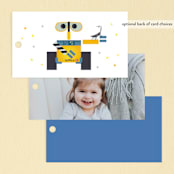 "Disney and Pixar's Wall-E and Hal" - Children's Birthday Party Favor Tags in Pearl by Ani Somi - Back of Card Options