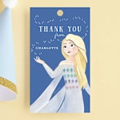 "Disney's Frozen Elements" - Children's Birthday Party Favor Tags in Frost by Sarah Knight - Front