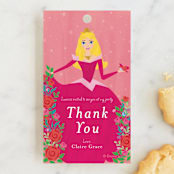 "Disney's Briar Rose" - Children's Birthday Party Favor Tags in Pink Melba by Rebecca Marchese - Front