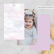 "Disney's Princess Portrait" - Children's Birthday Party Favor Tags in Cotton Candy by Cass Loh - Back of Card Options