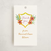"Beach Club" - Children's Birthday Party Favor Tags in Lemon by Claudia Orengo - Front