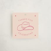 "Cowgirl" - Children's Birthday Party Favor Tags in Peony by Rachel Cassel - Front
