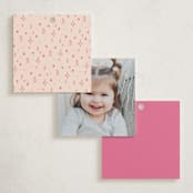 "Cowgirl" - Children's Birthday Party Favor Tags in Peony by Rachel Cassel - Back of Card Options