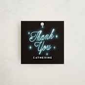 "Neon Spin" - Children's Birthday Party Favor Tags in Midnight by Ana de Sousa - Front