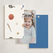"Sportsy" - Children's Birthday Party Favor Tags in Ice by Teju Reval - Back of Card Options