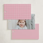 "Bitmap" - Children's Birthday Party Favor Tags in Strawberry by Jennifer Lew - Back of Card Options