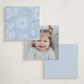 "Blooming Mitzvah" - Children's Birthday Party Favor Tags in Sky by Simona Camp - Back of Card Options