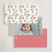 "Bow garden" - Children's Birthday Party Favor Tags in Coral by Yaling Hou Suzuki - Back of Card Options
