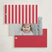 "Sixteen Bow Candles" - Children's Birthday Party Favor Tags in Cherry by Tamara Hilje - Back of Card Options