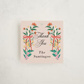 "Blooming Tiara" - Children's Birthday Party Favor Tags in Peony by Elly - Front