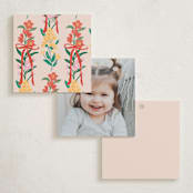 "Blooming Tiara" - Children's Birthday Party Favor Tags in Peony by Elly - Back of Card Options