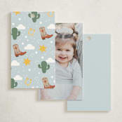 "my friendly rodeo" - Children's Birthday Party Favor Tags in Sky by peetie design - Back of Card Options